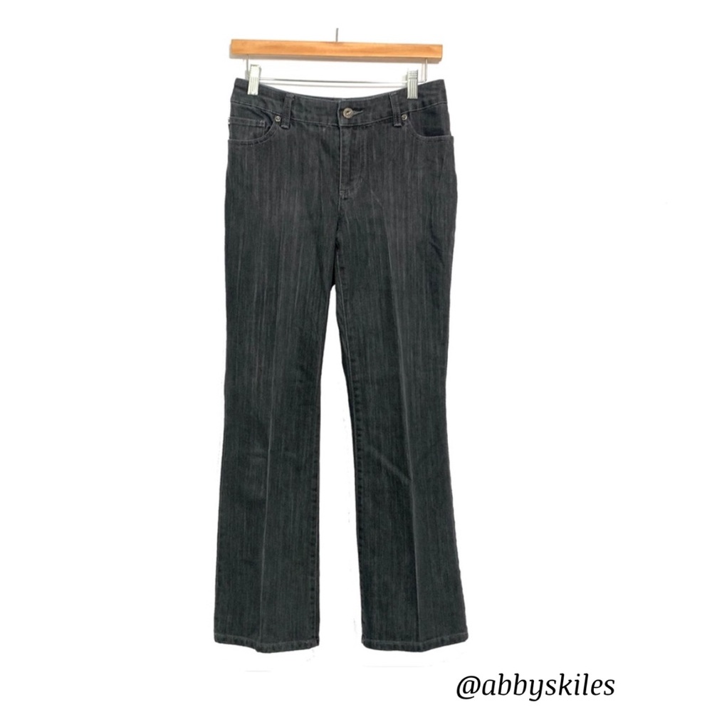 Chico’s Jeans Weathered Black Ultimate Fit Boot Leg Mid Rise Jeans Size 2 Short